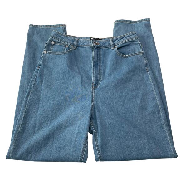 ASOS Womens Jeans Size 32 High Rise Straight Leg Light Wash Blue Denim Jeans - Picture 4 of 11